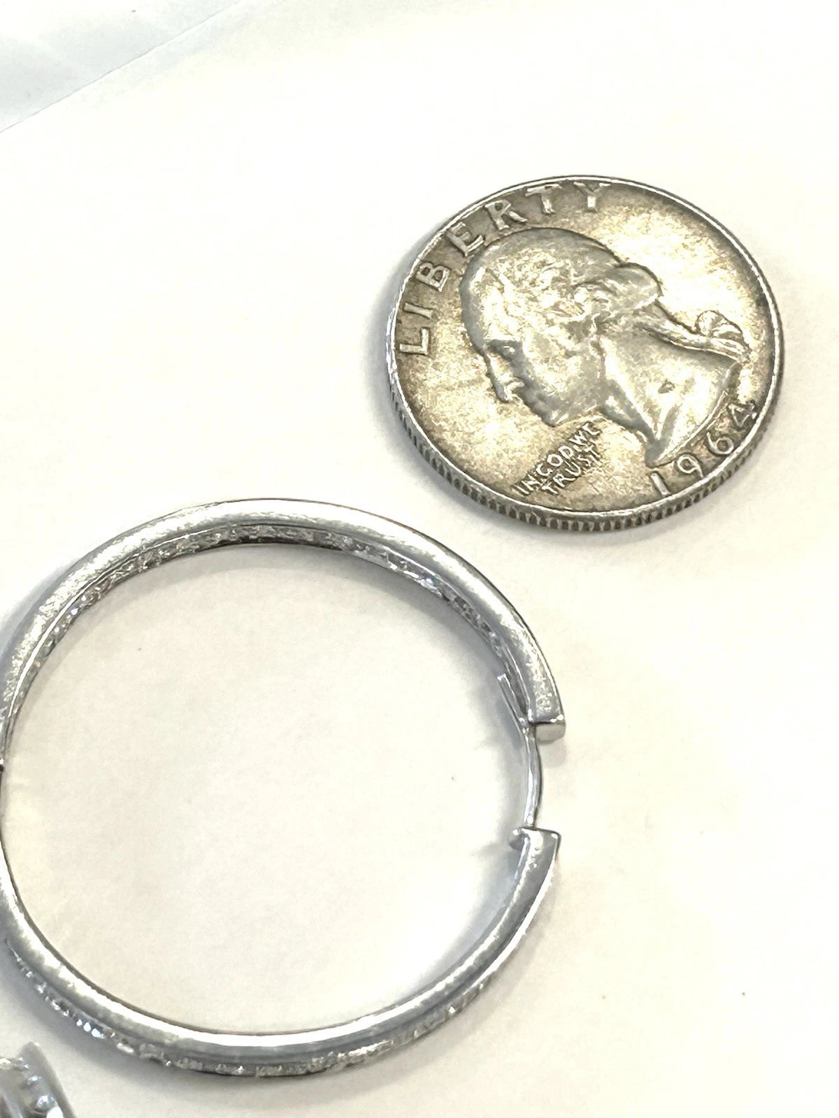 14k White Gold Diamond Inside Out Hoop Earrings - 10.5 Grams - 1/2 ctw