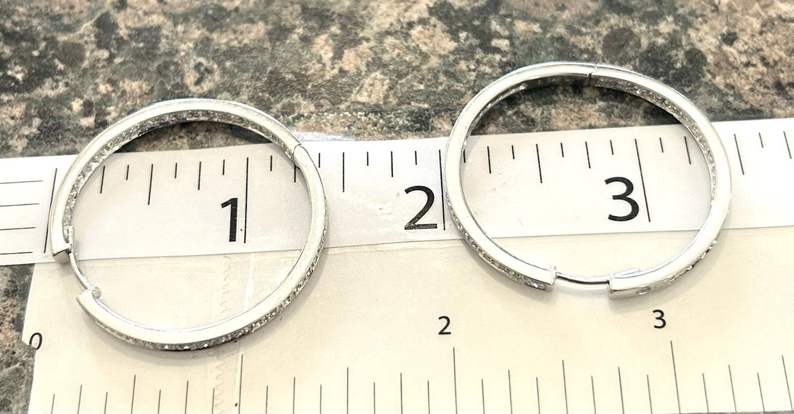 14k White Gold Diamond Inside Out Hoop Earrings - 10.5 Grams - 1/2 ctw