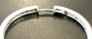 14k White Gold Diamond Inside Out Hoop Earrings - 10.5 Grams - 1/2 ctw
