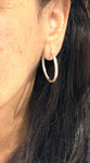 14k White Gold Diamond Inside Out Hoop Earrings - 10.5 Grams - 1/2 ctw