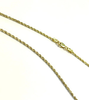14k Solid Gold Diamond Cut Rope Chain - 18 inch, 3.9 grams, 1.4 mm