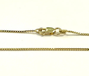14k Gold Italian Thin Box Link Chain 18 Inch - 2.2 Grams - 1mm
