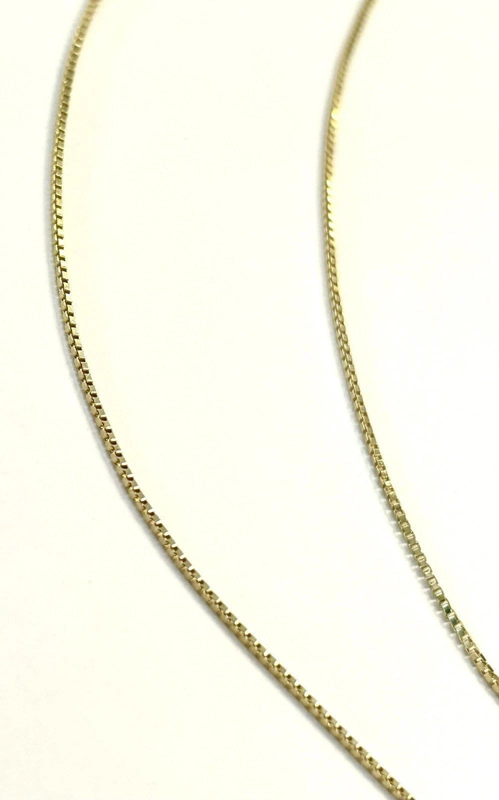 14k Gold Italian Thin Box Link Chain 18 Inch - 2.2 Grams - 1mm