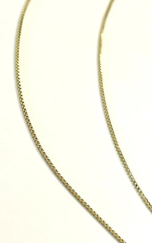 14k Gold Italian Thin Box Link Chain 18 Inch - 2.2 Grams - 1mm