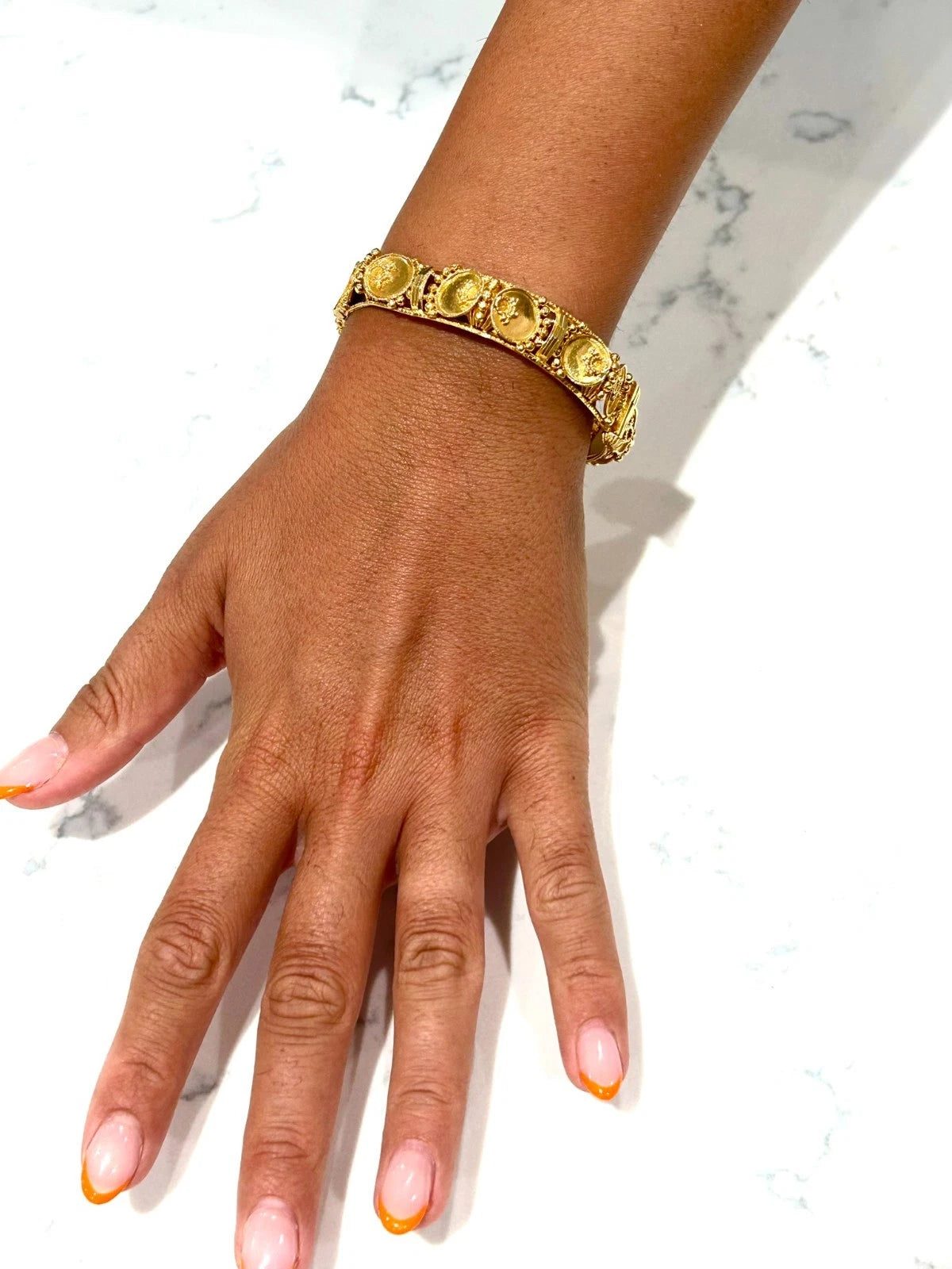 22k Gold Handmade Bangle Bracelet - 25 Grams - 12mm