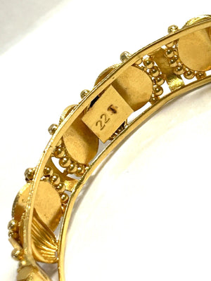 22k Gold Handmade Bangle Bracelet - 25 Grams - 12mm