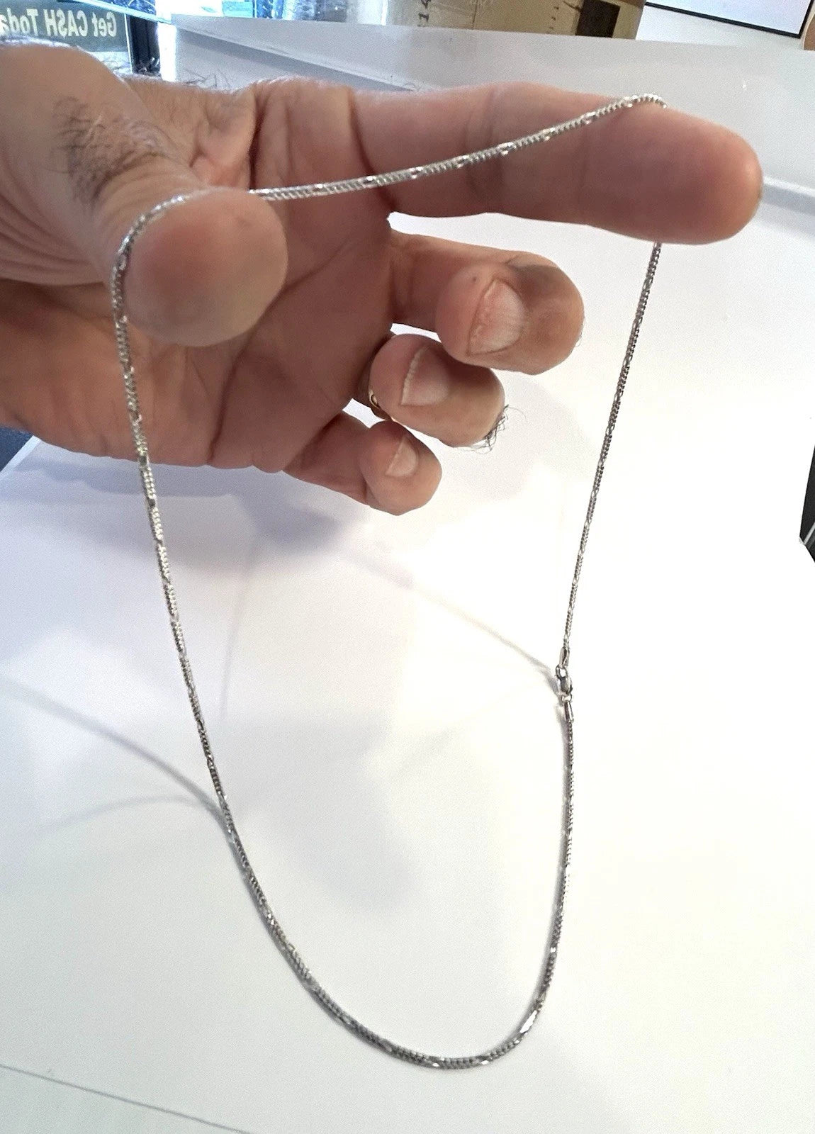14k Italian White Gold 18" Franco Chain - 4.7 Grams - 1.2mm