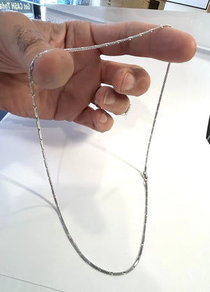 14k Italian White Gold 18" Franco Chain - 4.7 Grams - 1.2mm