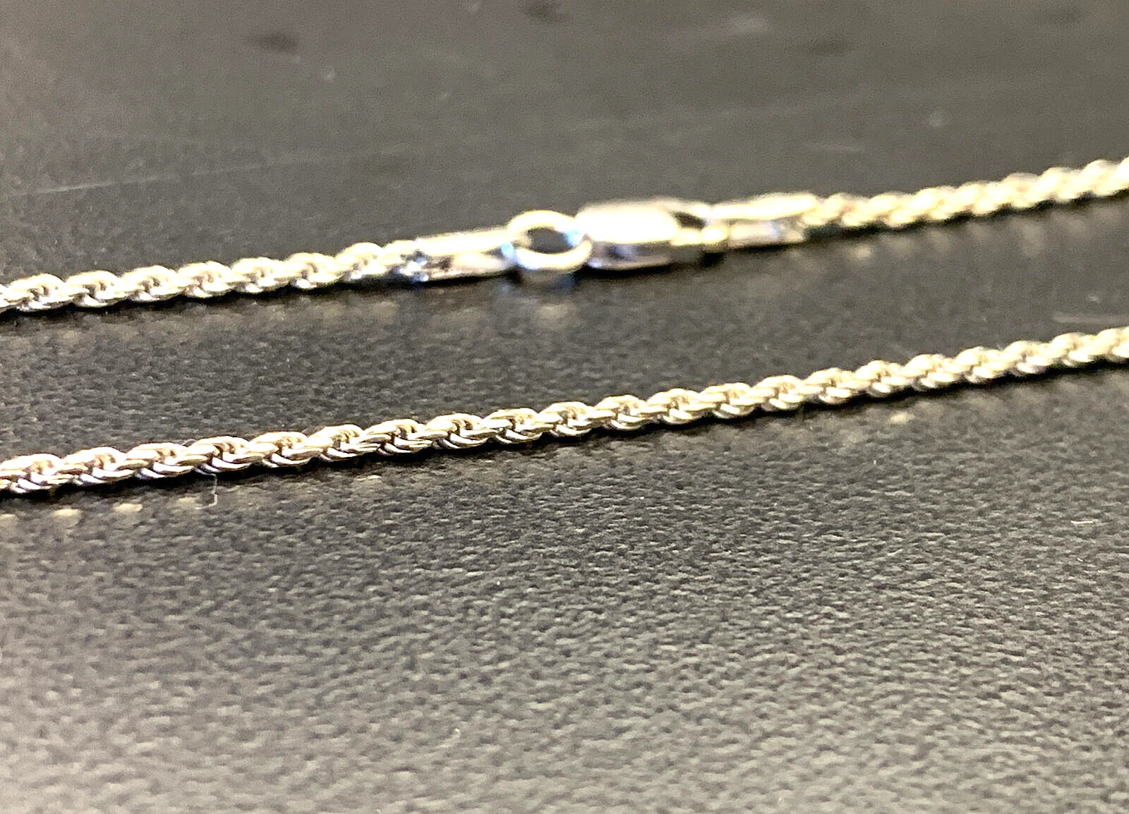14k White Gold RCI 18" Rope Chain - 3.8 Grams - 1.3mm