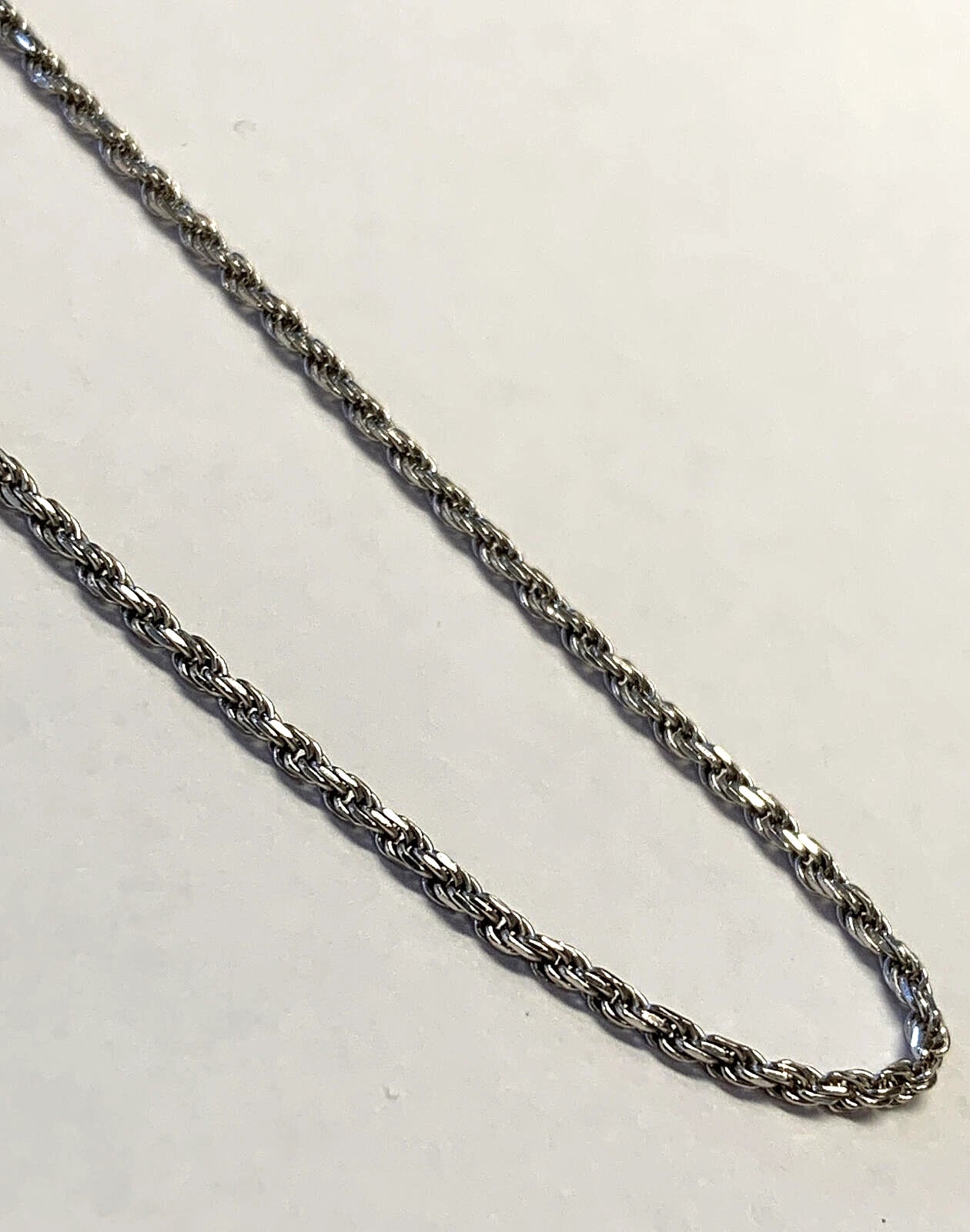 14k White Gold RCI 18" Rope Chain - 3.8 Grams - 1.3mm