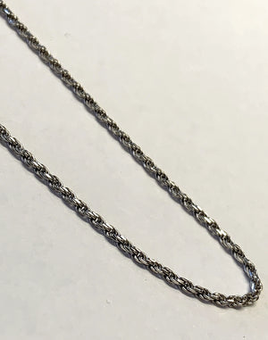 14k White Gold RCI 18" Rope Chain - 3.8 Grams - 1.3mm