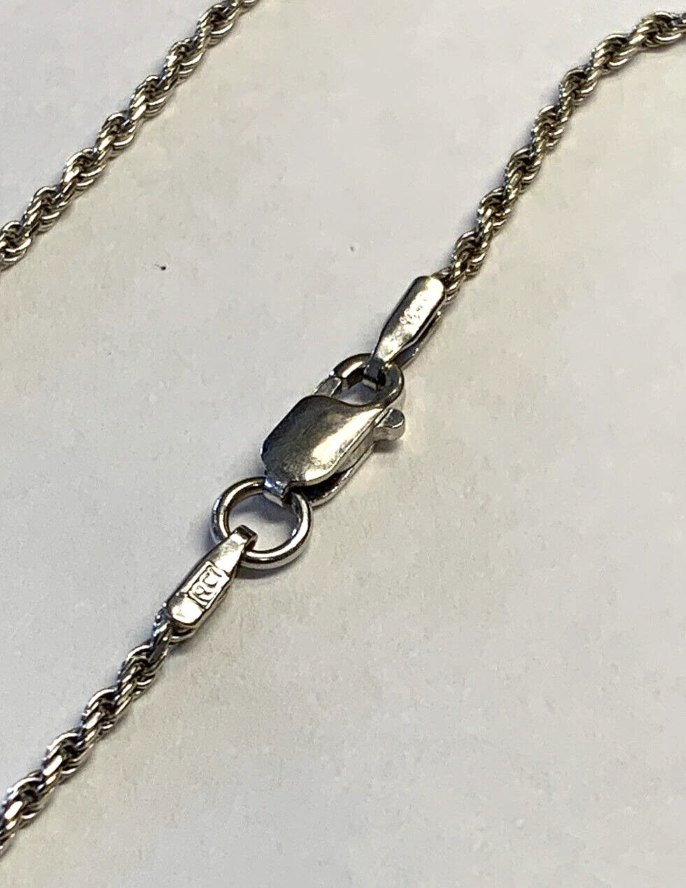 14k White Gold RCI 18" Rope Chain - 3.8 Grams - 1.3mm