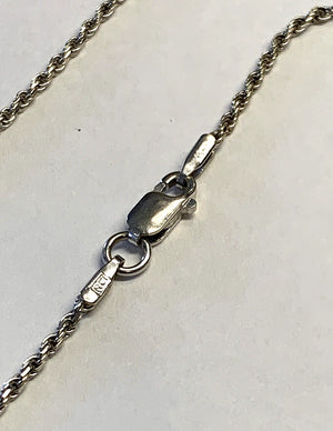 14k White Gold RCI 18" Rope Chain - 3.8 Grams - 1.3mm