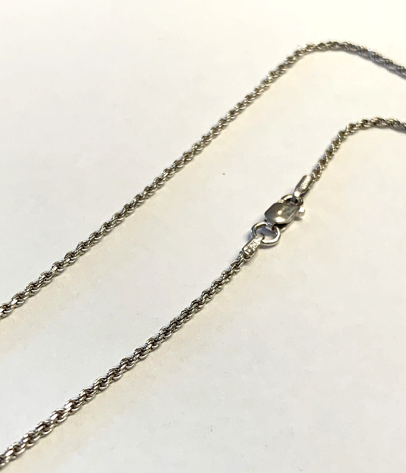 14k White Gold RCI 18" Rope Chain - 3.8 Grams - 1.3mm