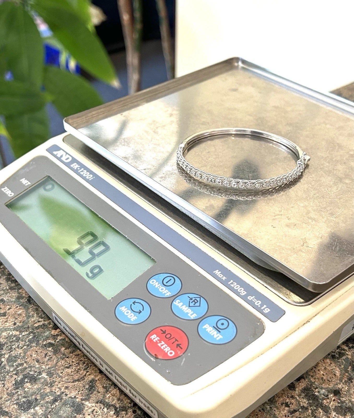 14k White Gold Diamond Bangle Bracelet - .25ctw - 10 Grams