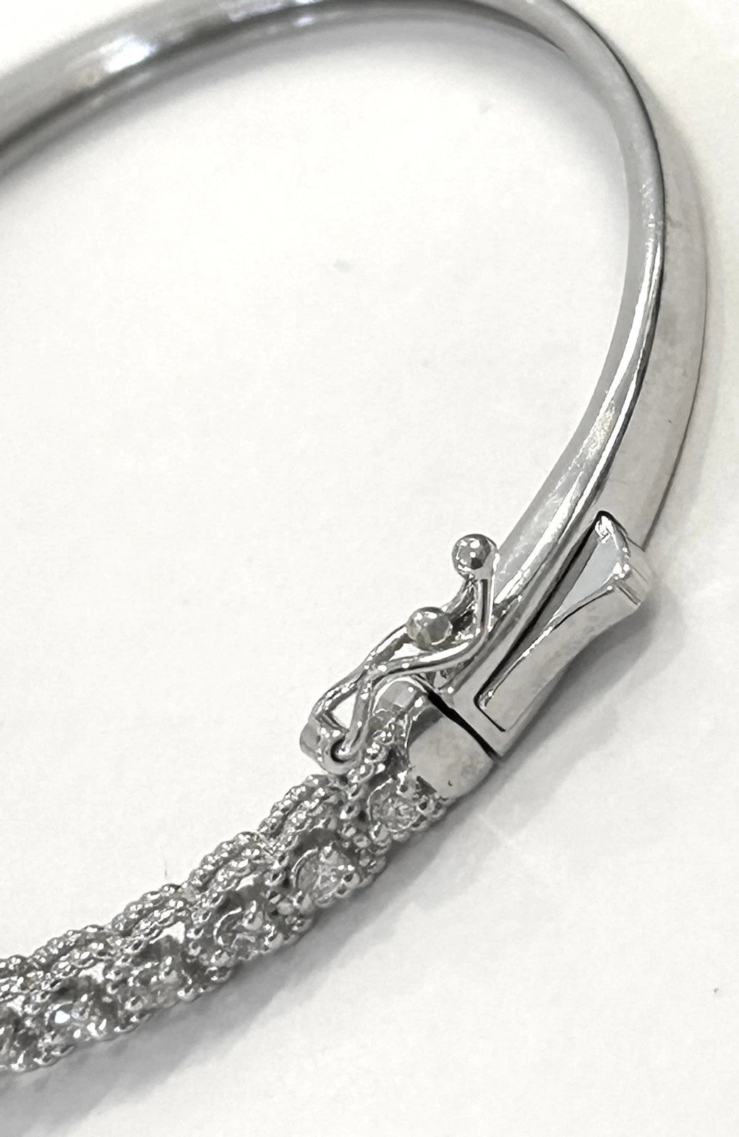 14k White Gold Diamond Bangle Bracelet - .25ctw - 10 Grams