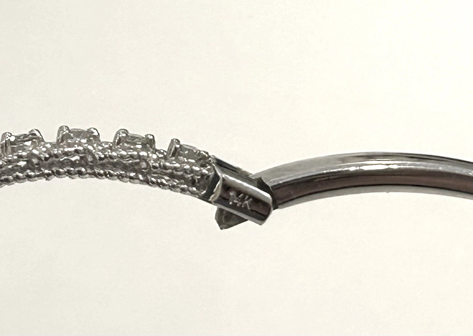 14k White Gold Diamond Bangle Bracelet - .25ctw - 10 Grams