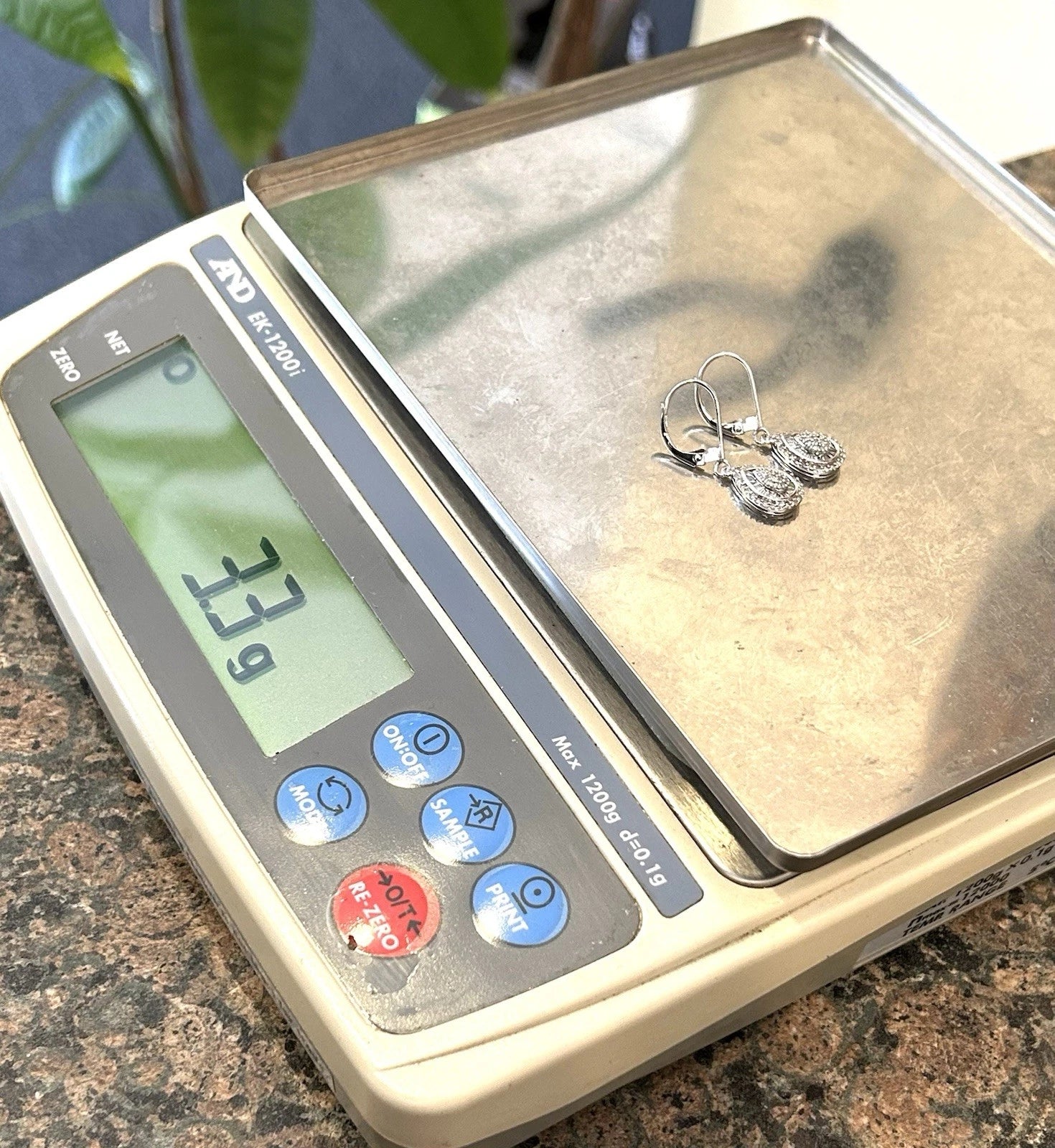 14k White Gold Diamond Dangle Earrings - .16ctw