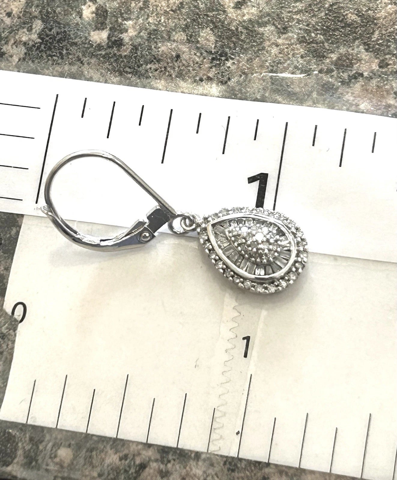 14k White Gold Diamond Dangle Earrings - .16ctw