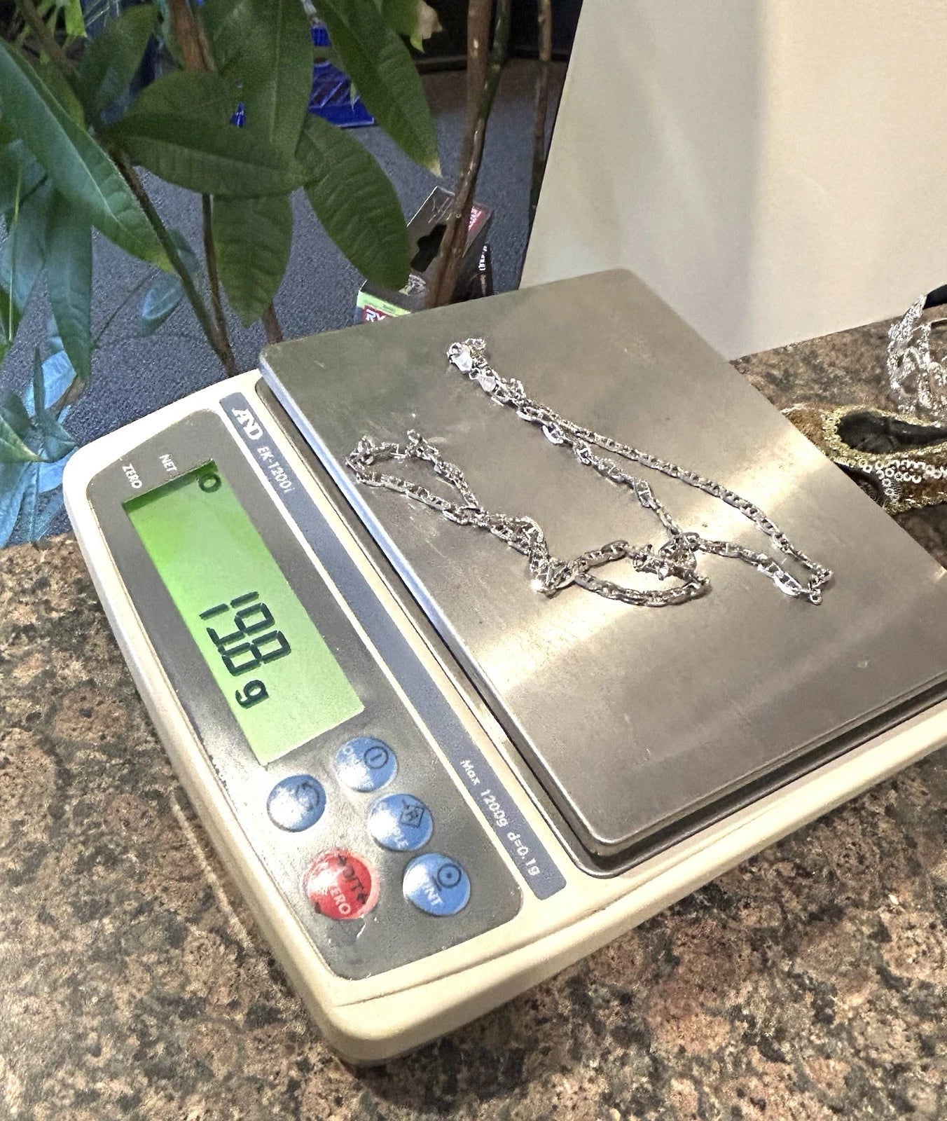 14k White Gold Solid Mariner Link 24" Chain ~ 19.8 Grams ~ 4.5mm