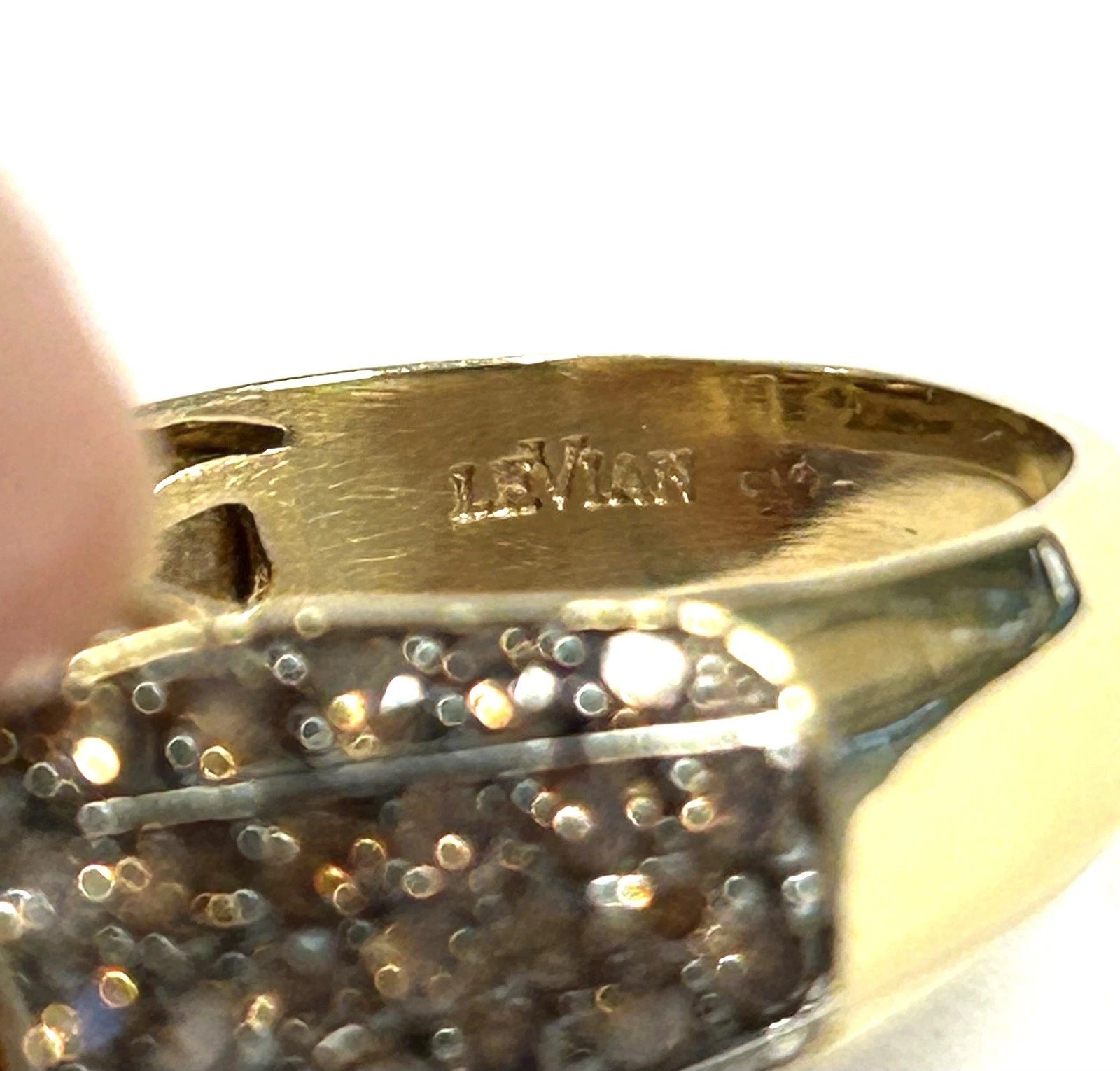 Le Vian 14K Gold Citrine SI2 Chocolate Diamond Ring Size 8 - 9.8 grams