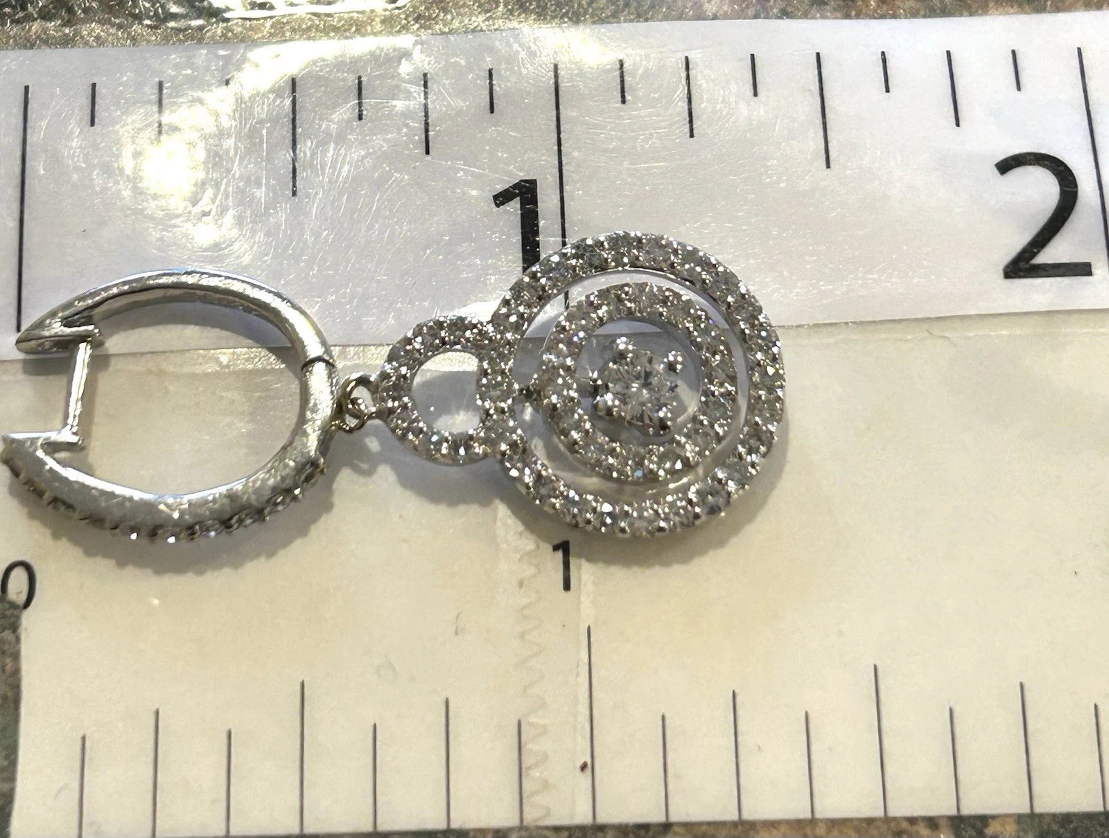 18k White Gold Diamond Dangle Earrings 1.0 ctw - 7.8 Grams