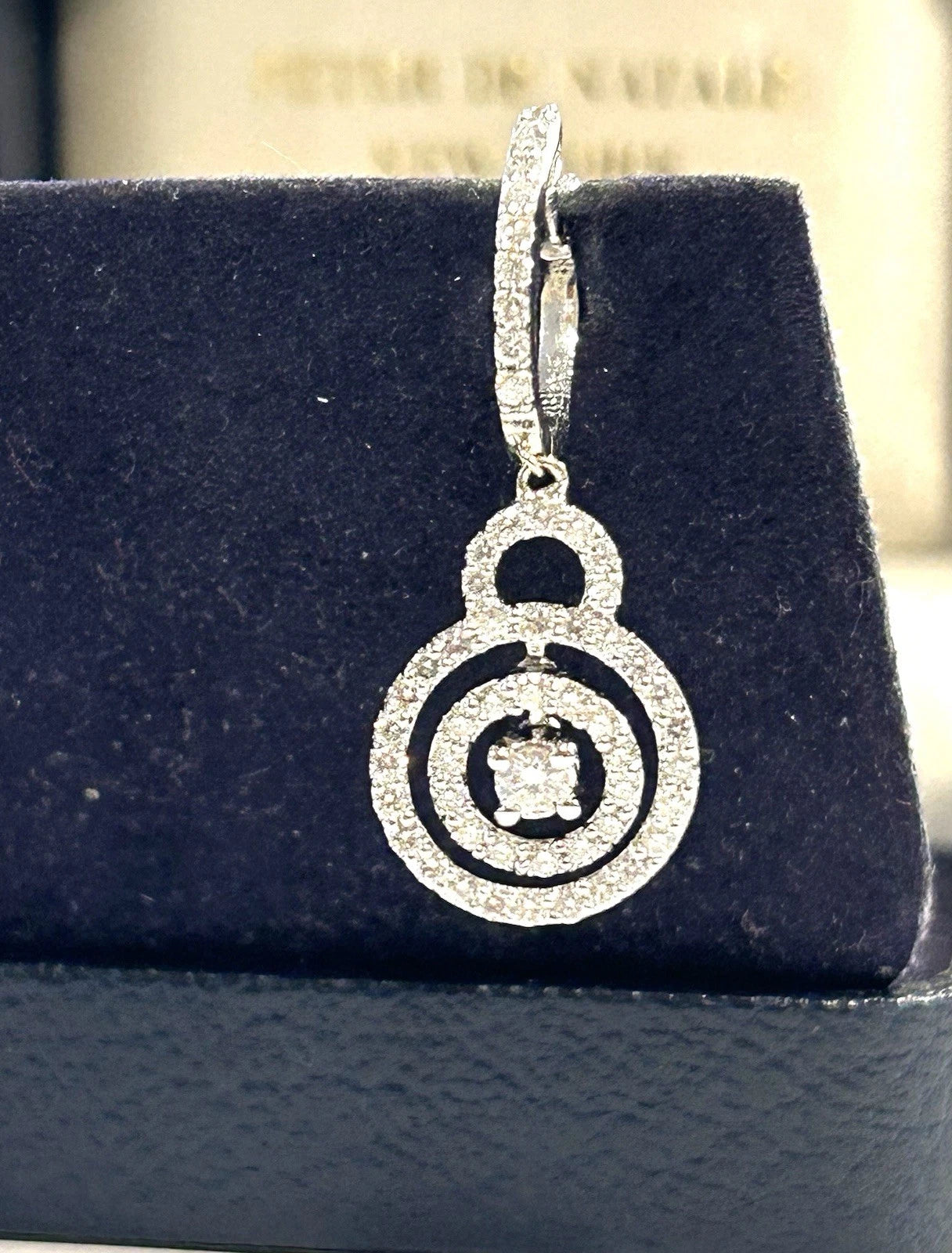 18k White Gold Diamond Dangle Earrings 1.0 ctw - 7.8 Grams