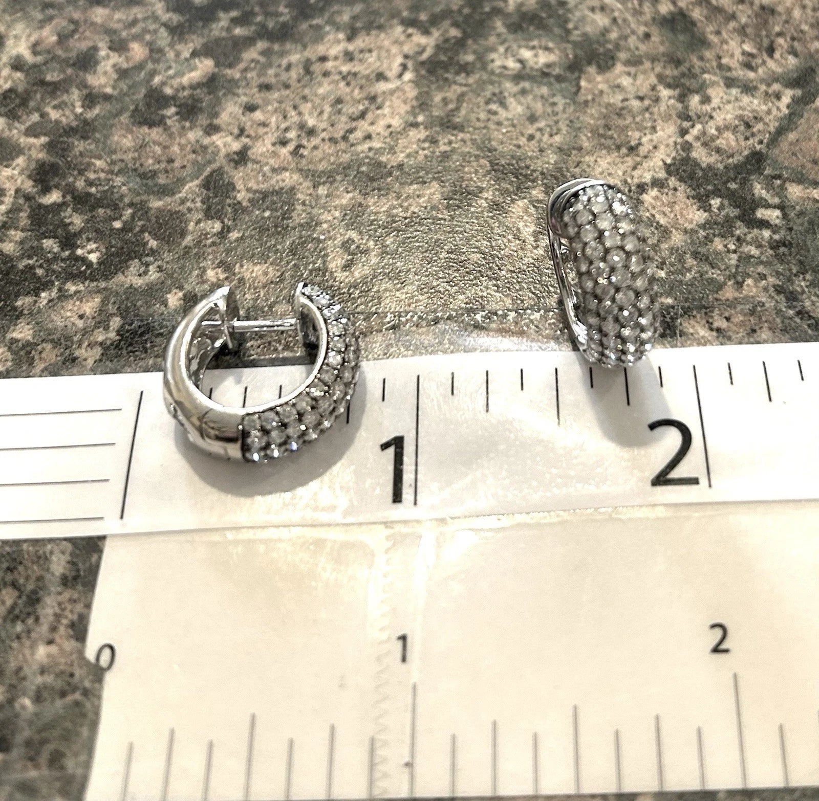 18k White Gold Diamond 17mm Earrings 2.0 ctw - 7.6 Grams