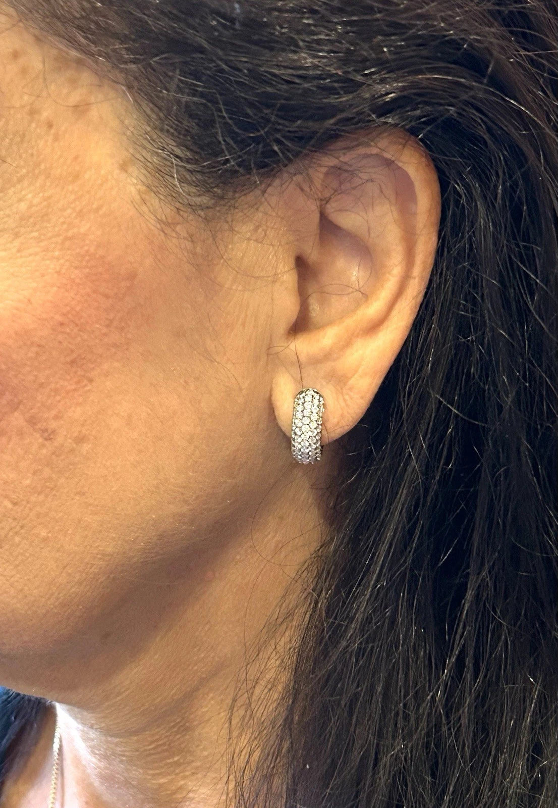 18k White Gold Diamond 17mm Earrings 2.0 ctw - 7.6 Grams