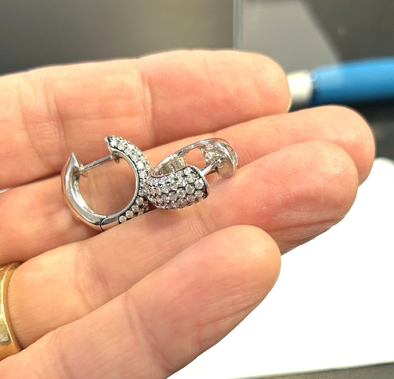 18k White Gold Diamond 17mm Earrings 2.0 ctw - 7.6 Grams