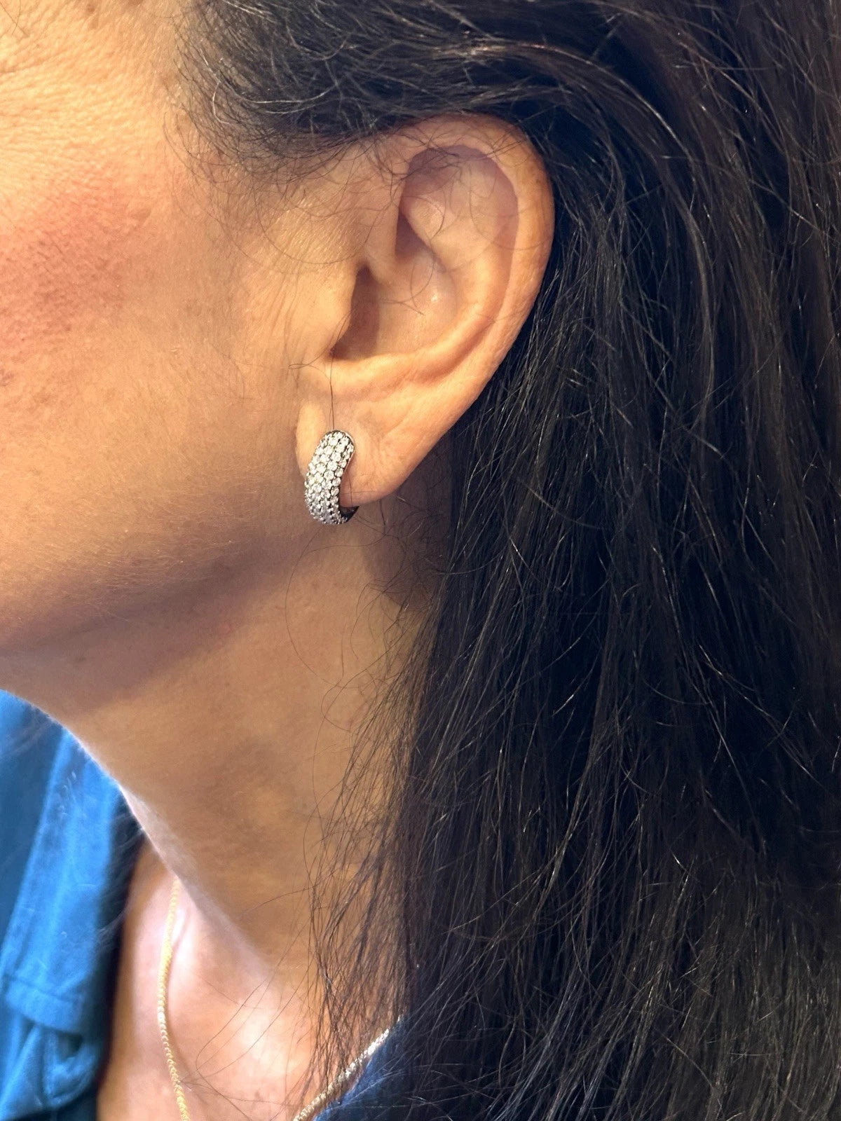 18k White Gold Diamond 17mm Earrings 2.0 ctw - 7.6 Grams