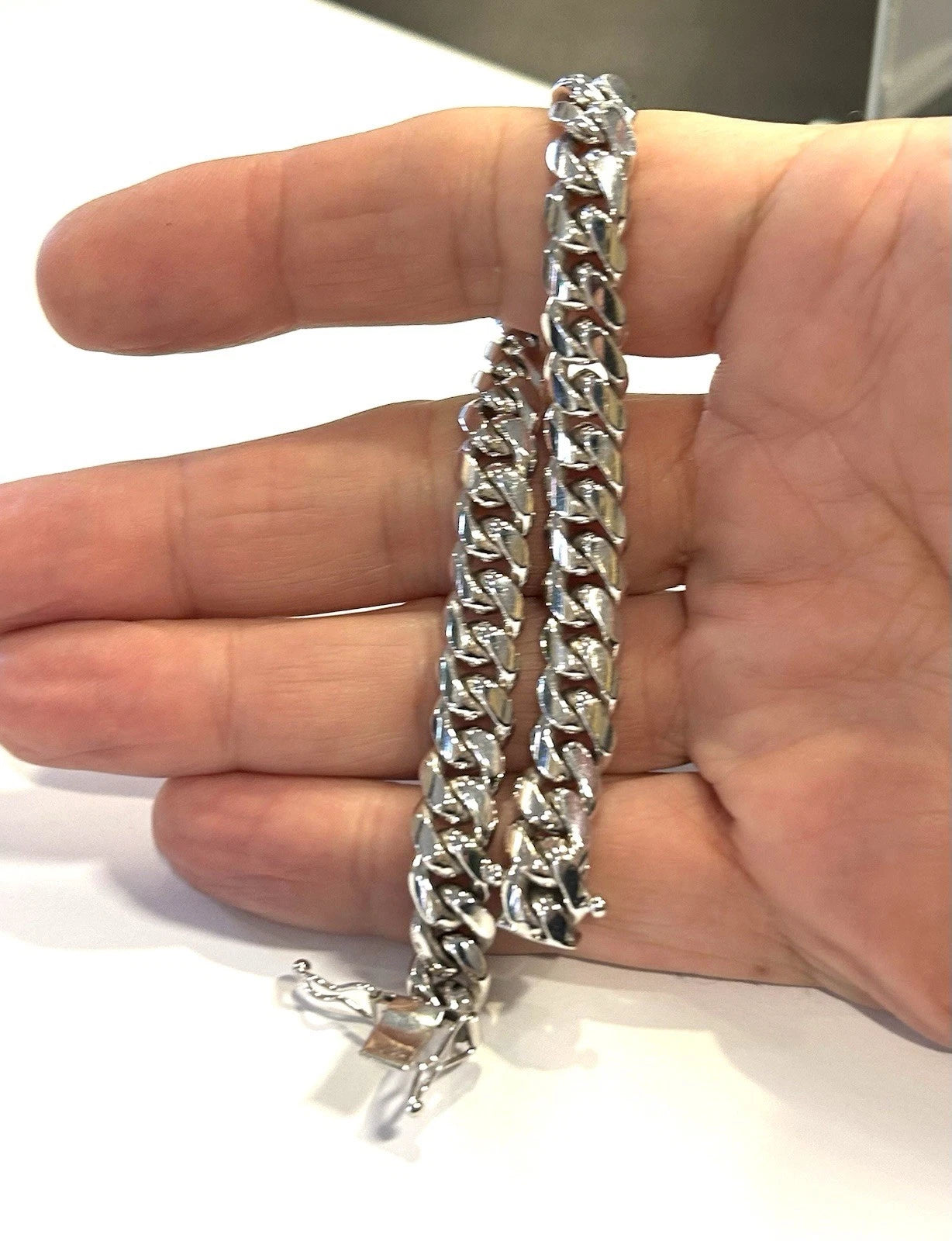 14k White Gold Miami Cuban Link Bracelet 8 inch - 48.0 Grams - 8.7mm