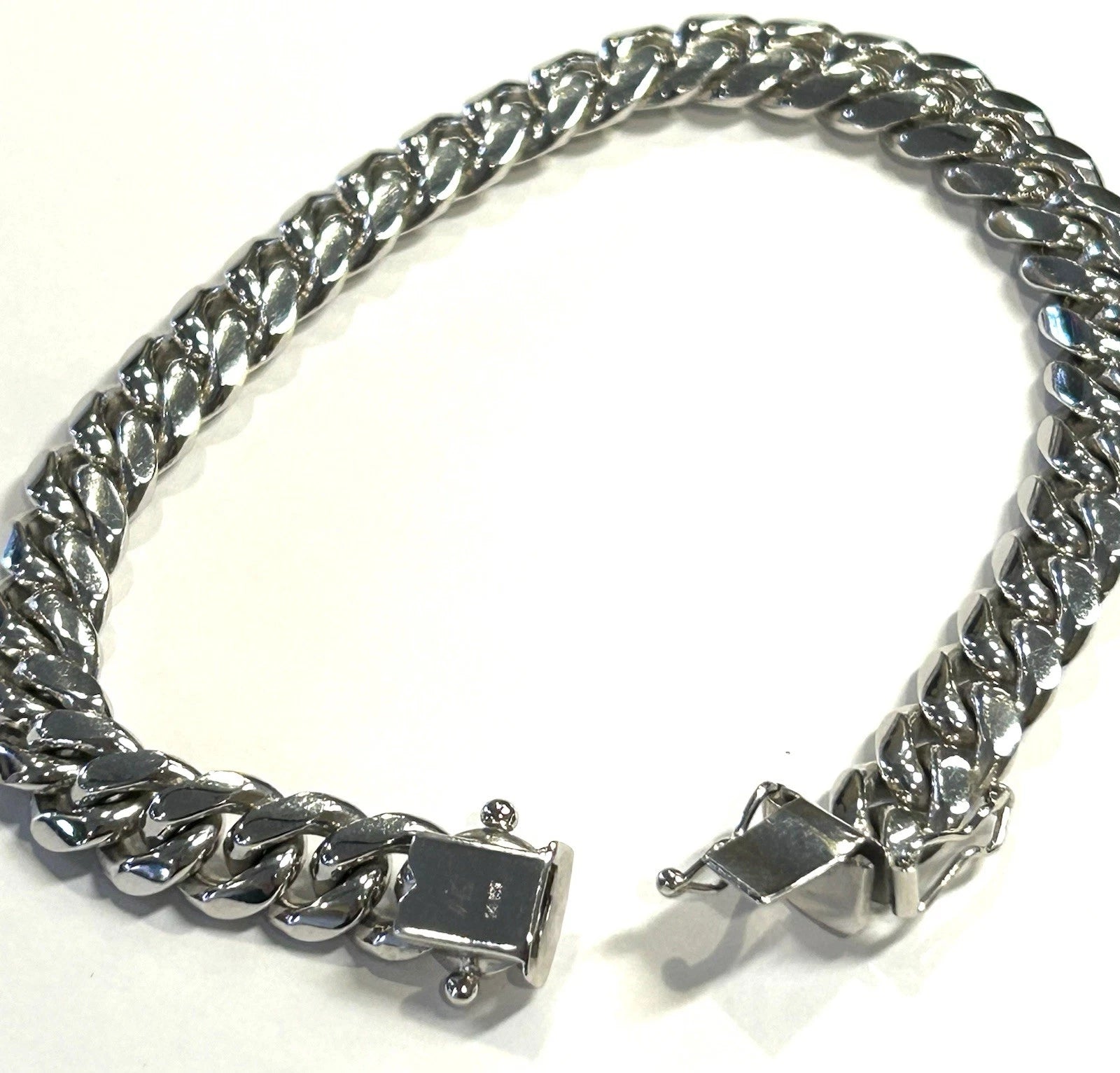 14k White Gold Miami Cuban Link Bracelet 8 inch - 48.0 Grams - 8.7mm