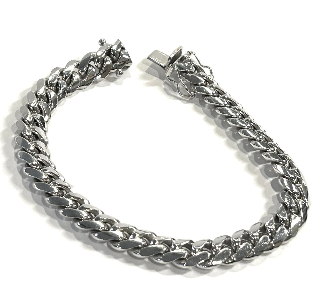 14k White Gold Miami Cuban Link Bracelet 8 inch - 48.0 Grams - 8.7mm