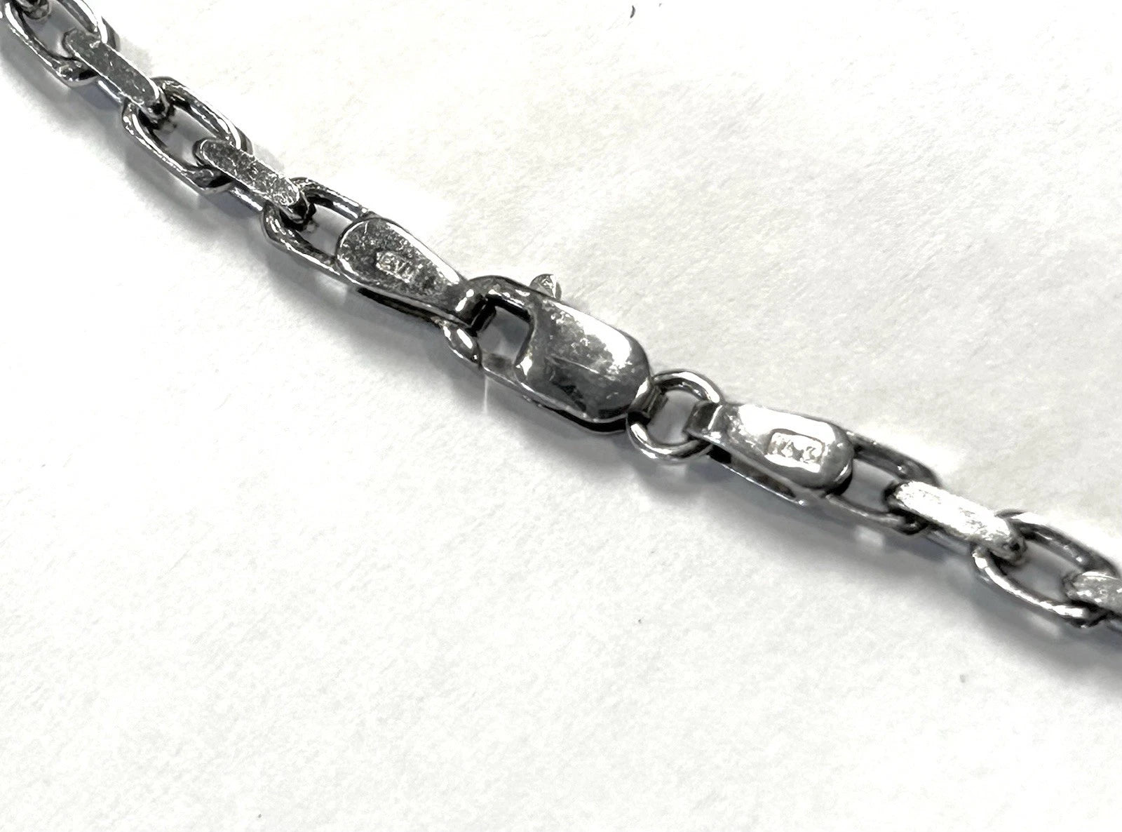 14k White Gold Solid Cable Link 22" Chain ~ 15.2 Grams ~ 2.5mm