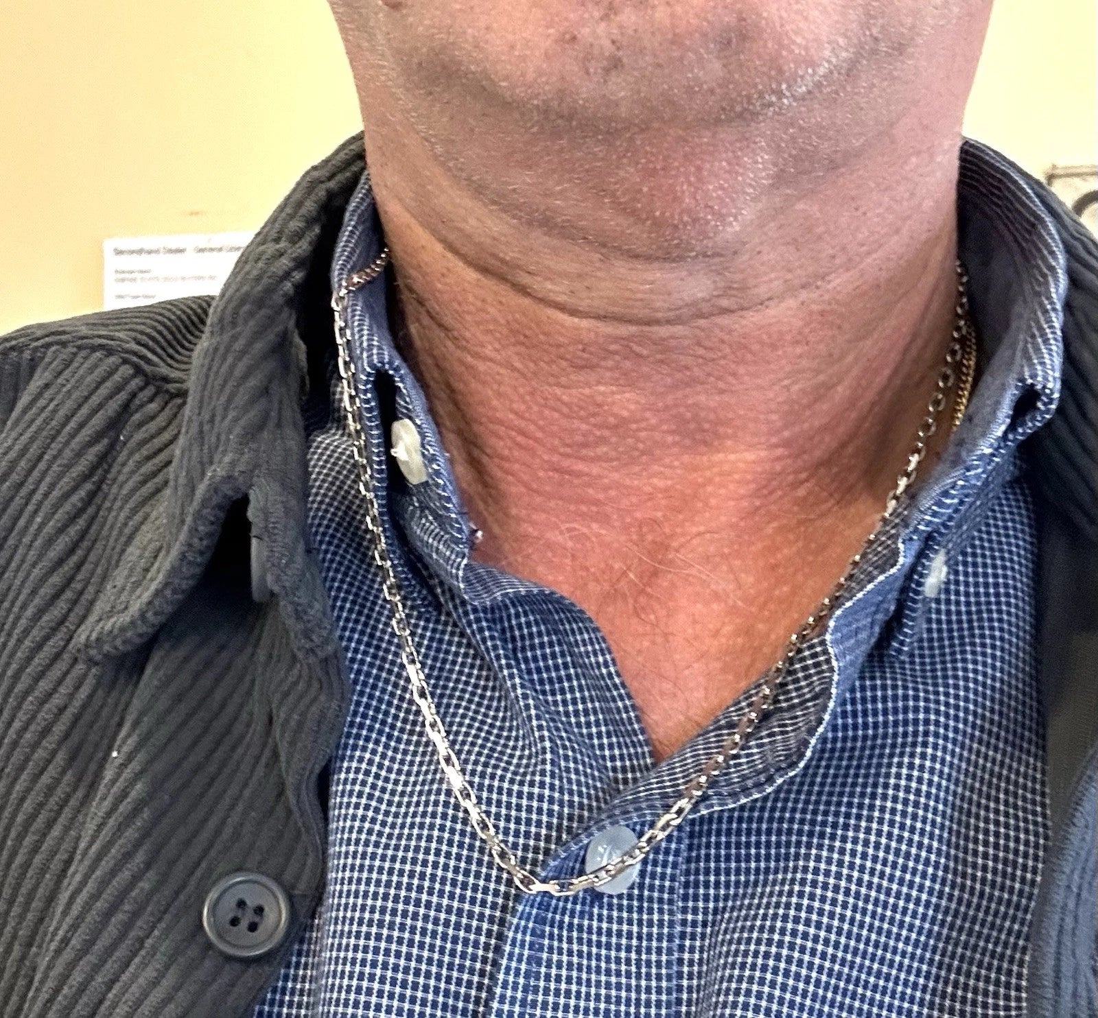 14k White Gold Solid Cable Link 22" Chain ~ 15.2 Grams ~ 2.5mm