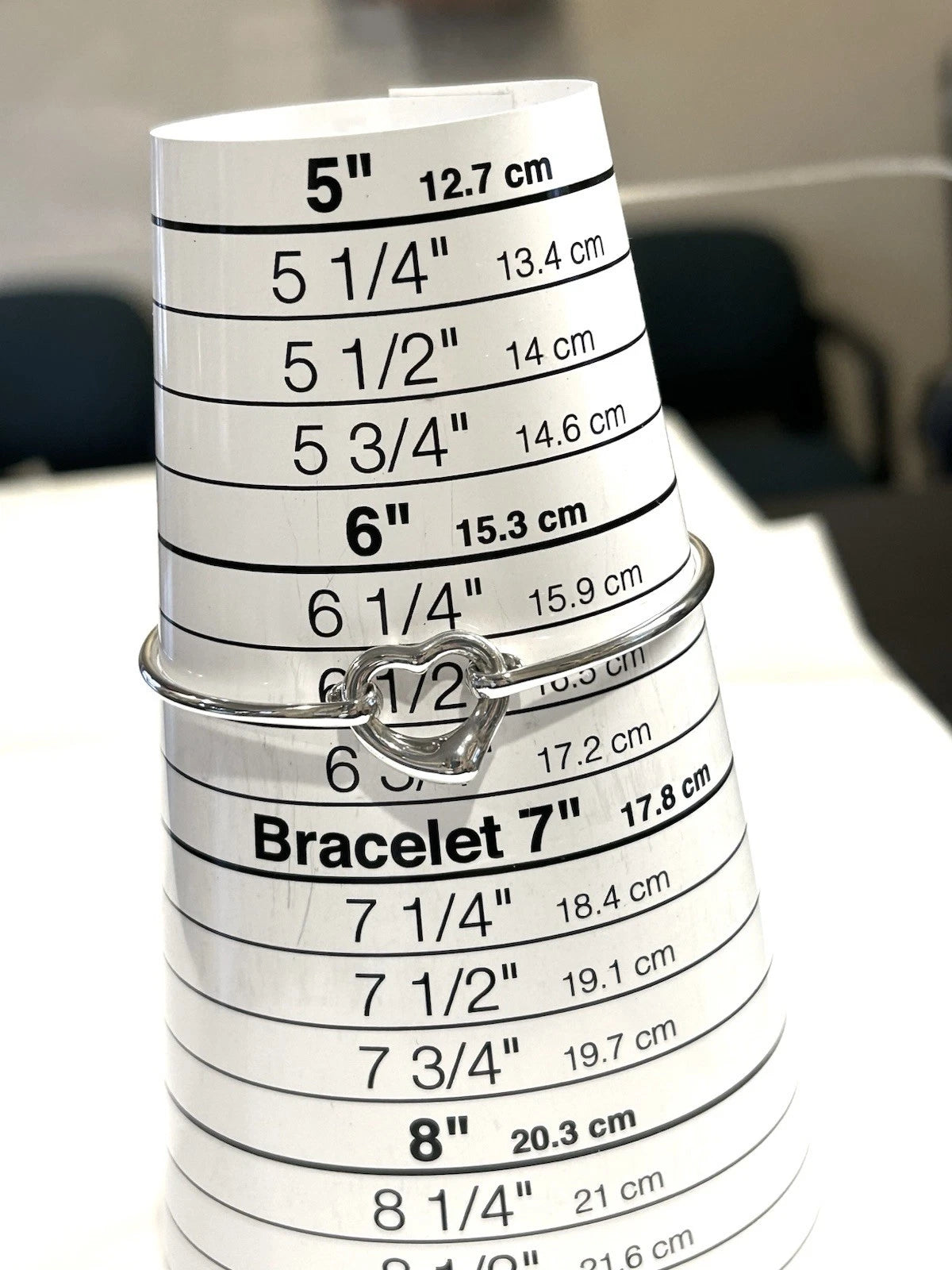 Tiffany & Co. Elsa Peretti Sterling Silver Open Heart Bangle Bracelet