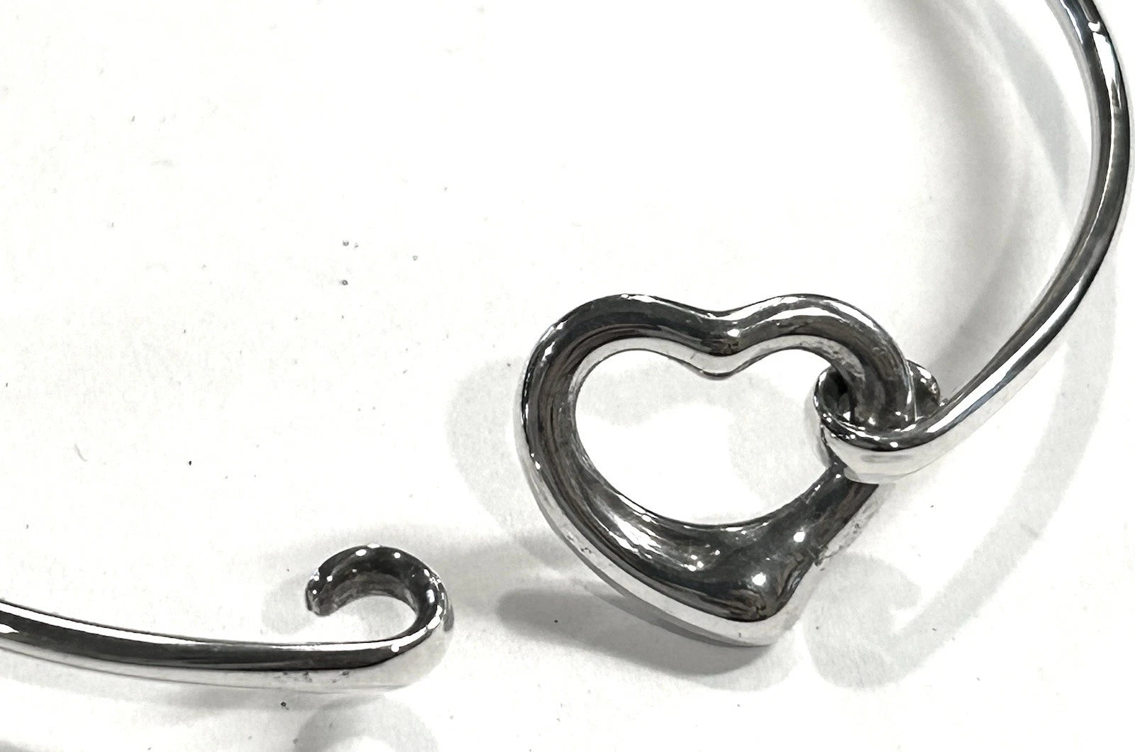 Tiffany & Co. Elsa Peretti Sterling Silver Open Heart Bangle Bracelet