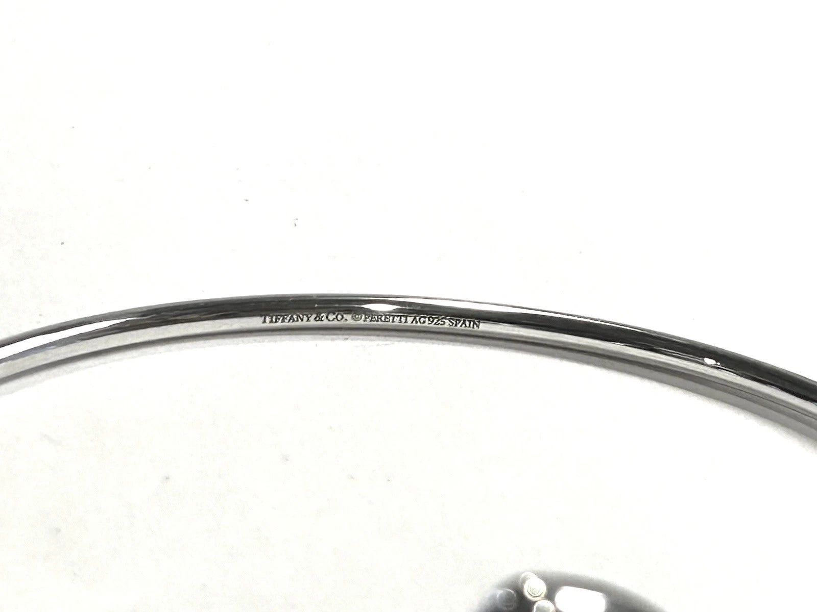 Tiffany & Co. Elsa Peretti Sterling Silver Open Heart Bangle Bracelet