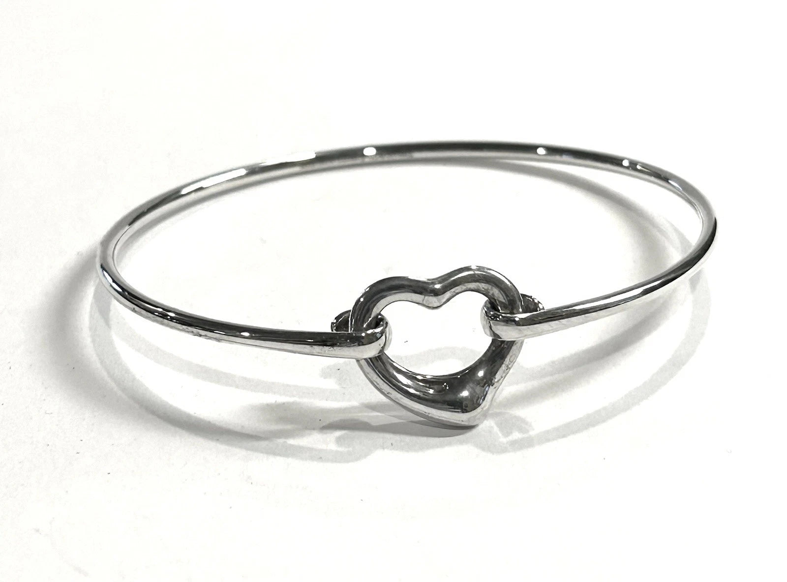 Tiffany & Co. Elsa Peretti Sterling Silver Open Heart Bangle Bracelet