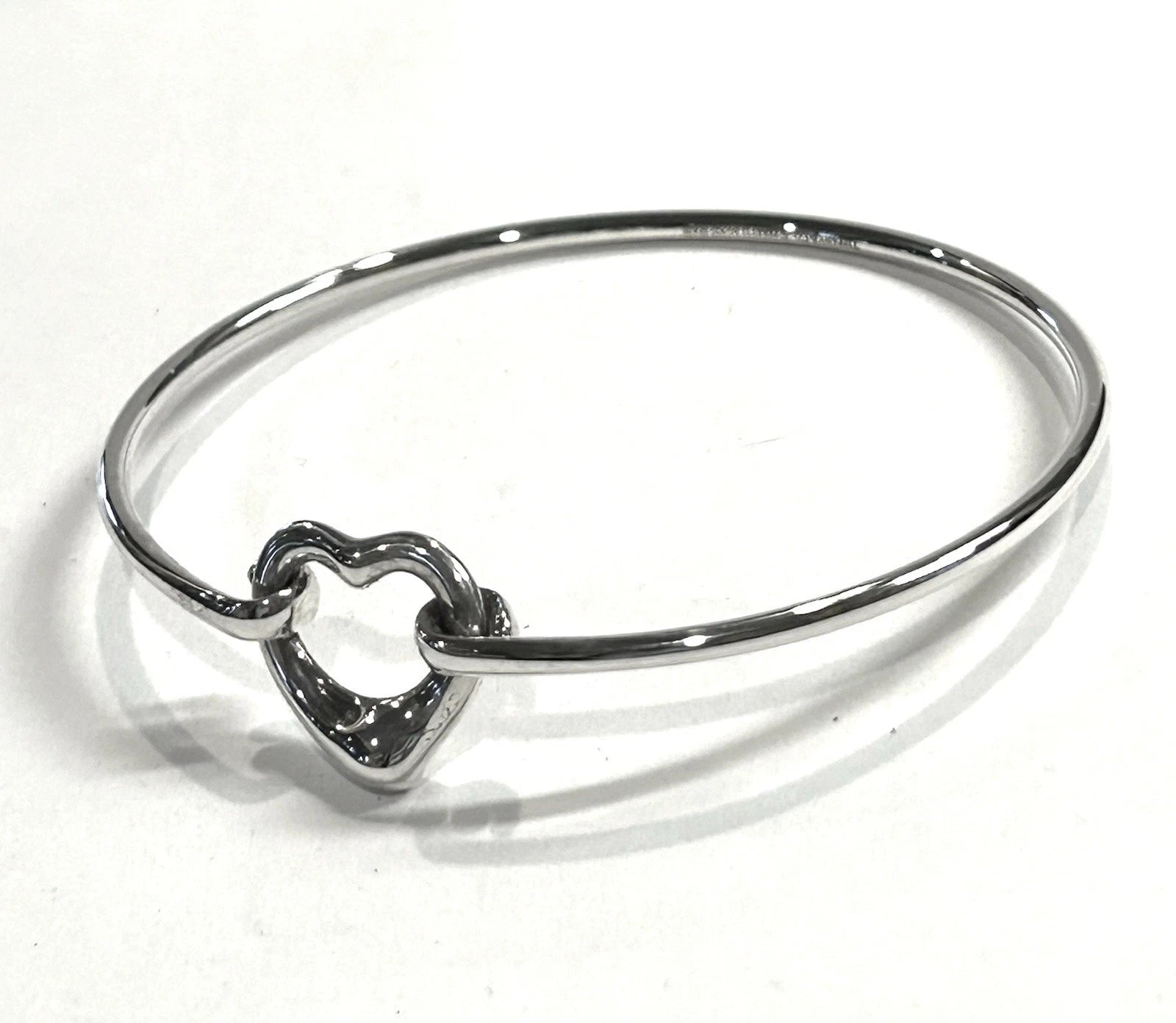 Tiffany & Co. Elsa Peretti Sterling Silver Open Heart Bangle Bracelet