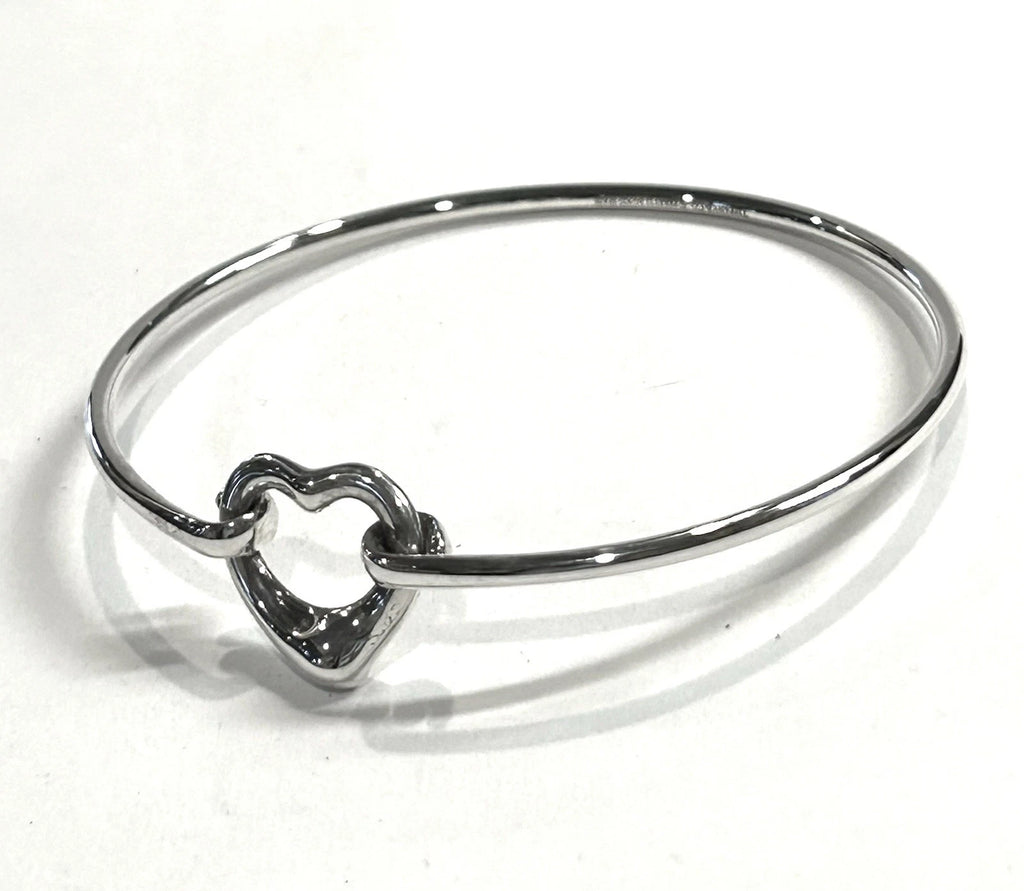 Tiffany & Co. Elsa Peretti Sterling Silver Open Heart Bangle Bracelet