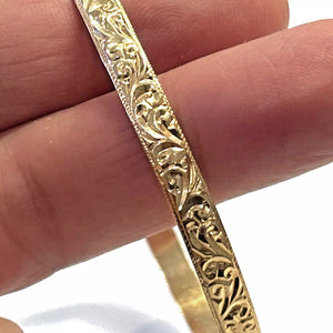 18k Gold Solid Bangle Bracelet - 5.7mm - 15.9 Grams