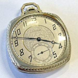 Antique 14k Gold Waltham Open Face 37mm Pocket Watch w/ Deer - 61.9 Grams