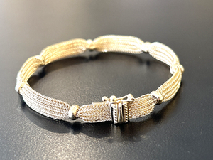14k Gold Ladies Bracelet w Safety Clasp 7 1/8" - 9.6 Gr - 6.5mm