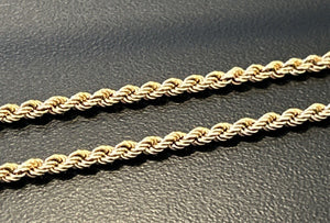14k 585 Gold UnoAErre Vintage 30 Inch Rope Chain 11.9 Grams - 2.7mm