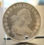 1806 Draped Bust Half Dollar Silver US Coin Holed