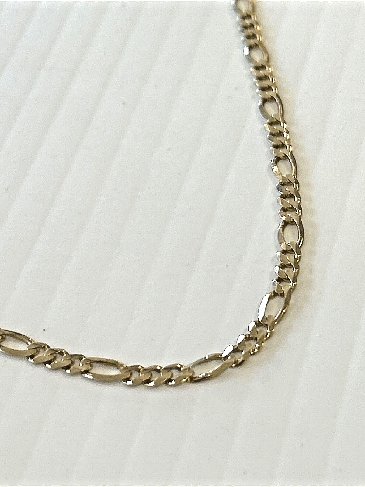 14k 585 Gold Figaro Link Italian Chain 24" Inch, 8.7 grams, 3.3mm