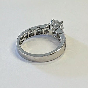 1.5ctw Natural Diamond Engagement Ring 18k 750 White Gold Sz 6.50