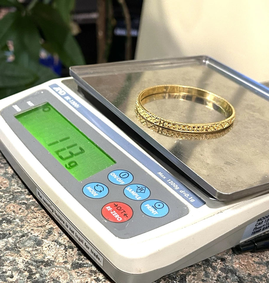 22k 916 Gold Bangle Bracelet 7.5" - 11.3 Grams - 5mm